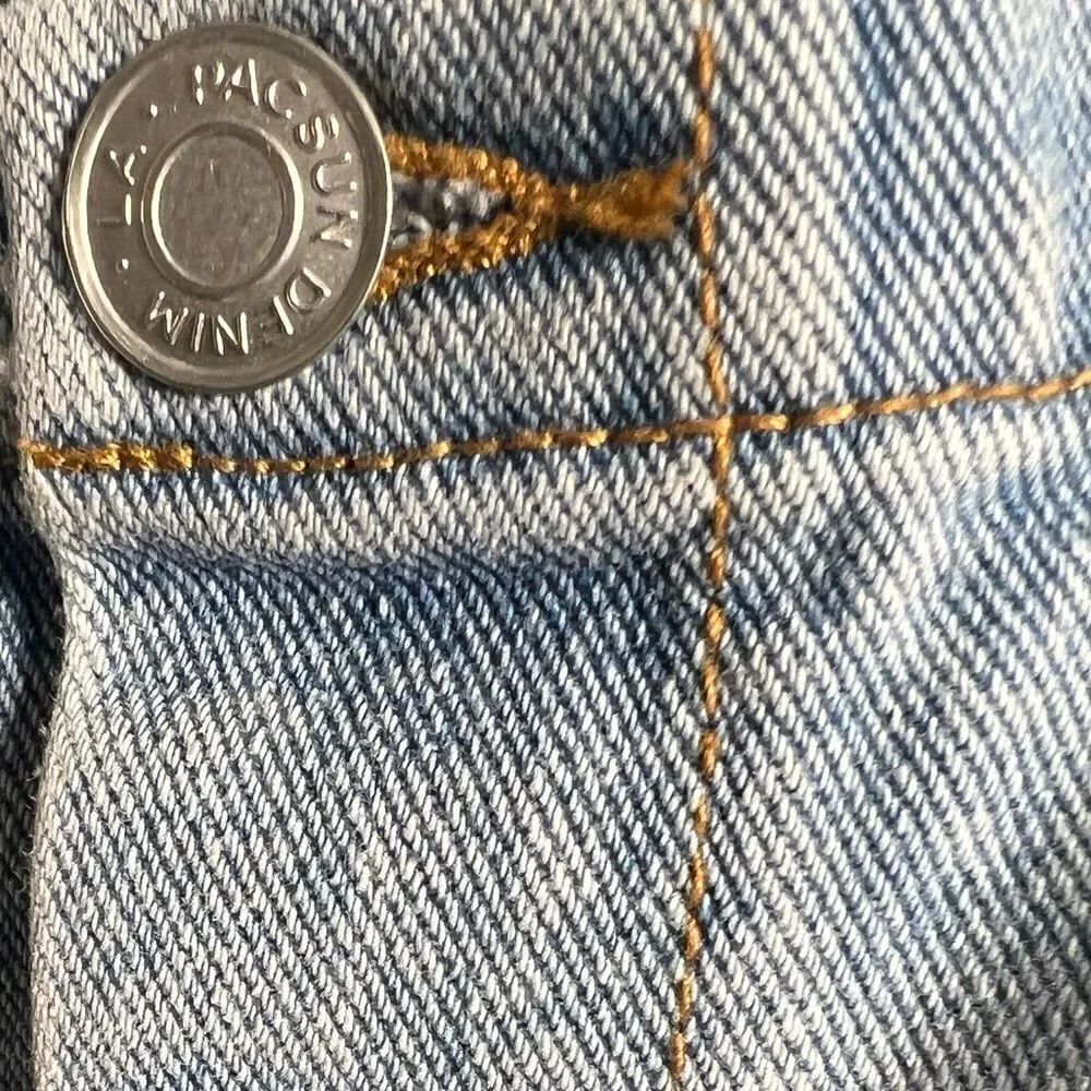 PacSun light wash denim overall mini dress Size Medium - Picture 5 of 11